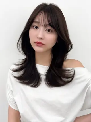 セミロング カラー ヘアアレンジ 顔周り&ミディアム 特化/池袋/kokiのヘアスタイル