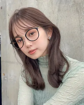 ミディアム カラー ヘアアレンジ 【柔らか透明感✨/ 似合せ前髪】大石葉月のヘアスタイル