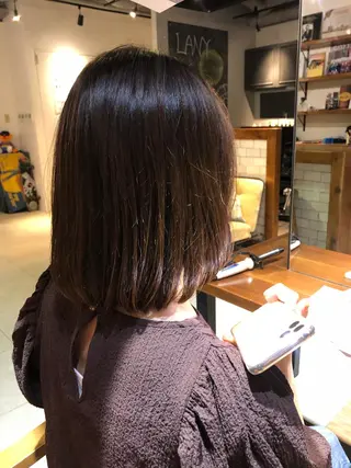 ミディアム パーマ 🌟小顔カット🌟 レイヤーカットボブのヘアスタイル