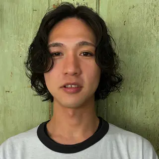 ミディアム カラー パーマ メンズ 高評価/パーマ平塚 章悟【tetsu】のヘアスタイル