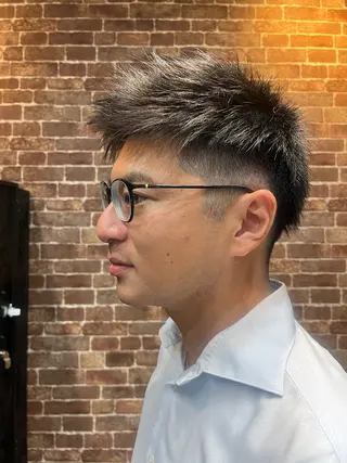 ショート カラー パーマ メンズ 久木原 ゆりのヘアスタイル