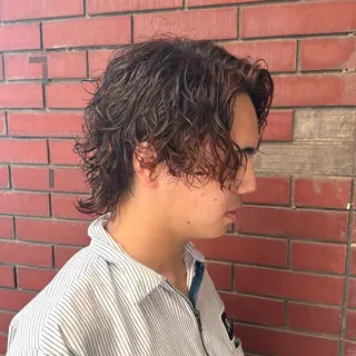 ミディアム パーマ 柏メンズカットパーマ NO.1タイチのヘアスタイル