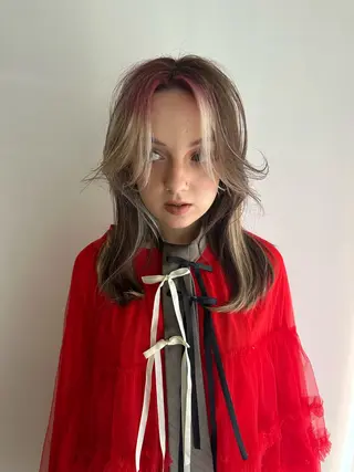 セミロング powderhair_luminity所属・矢澤涼夏 🎀ツヤ髪のヘアスタイル