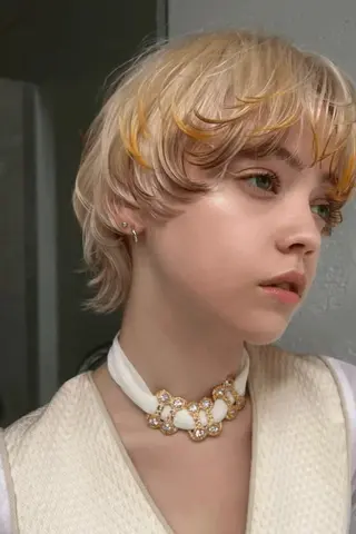 ショート happy  man 🌸クロスパーマ🌸のヘアスタイル