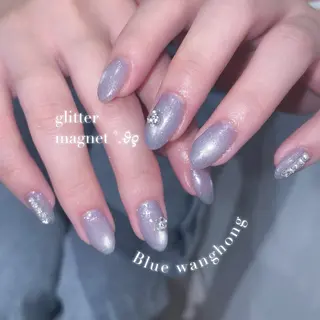 ネイル ️🫧もこ 艶感ネイル🫧のネイルデザイン