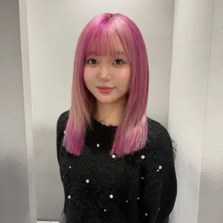 ミディアム カラー ✨ブリーチ支持No1 複雑履歴修正/舘岡のヘアスタイル