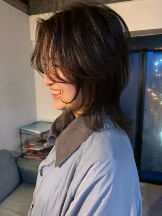 ミディアム カラー ロング料金無し ブリーチ/YUTOのヘアスタイル