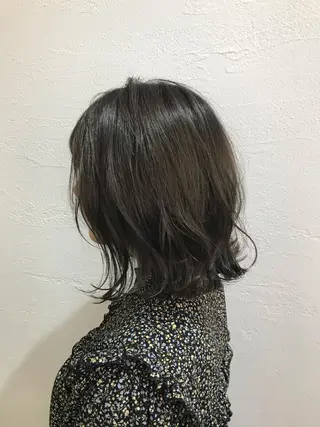 ミディアム カラー ニュアンスパーマ/ レイヤー/茶屋町のヘアスタイル