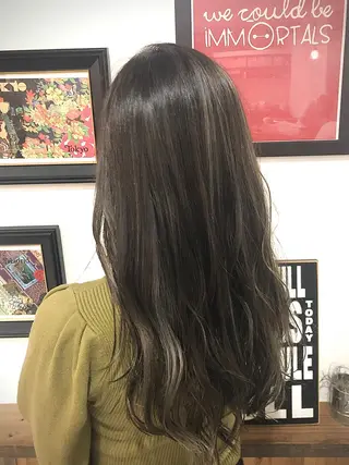 ロング カラー パーマ ヘアアレンジ メンズ ネイル マツエク・マツパ 吉田裕太/ハイライト ダブルカラーのヘアスタイル