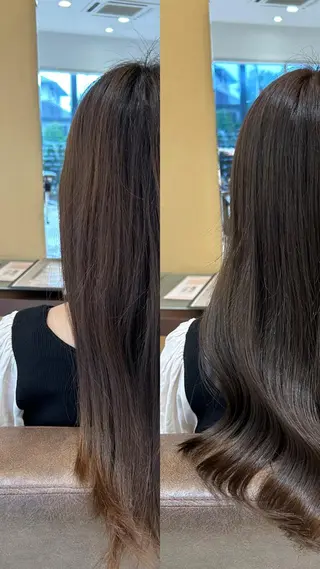 セミロング カラー Sae/透け感カラー /盛れる顔周りのヘアスタイル