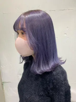 ミディアム カラー ヘアアレンジ 憧れの艶ハイトーンへ 🌙サイダサキのヘアスタイル
