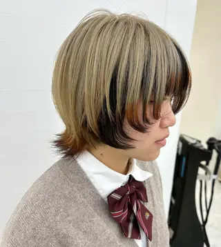 ミディアム カラー 中川 茜里のヘアスタイル