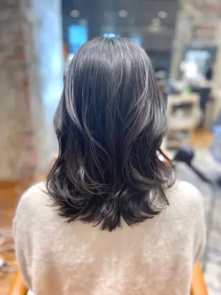 ミディアム カラー パーマ ヘアアレンジ 🌈小顔似合わせ SHIHO🌈のヘアスタイル