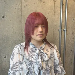 セミロング カラー ツヤ髪ハイトーン ×レイヤー🌝リオのヘアスタイル