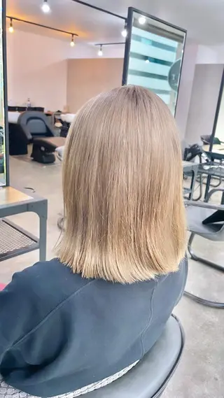 ミディアム カラー パーマ ヘアアレンジ メンズ キッズ ネイル マツエク・マツパ アイブロウ エビスザキレン／メン ズ／心斎橋🌳のヘアスタイル