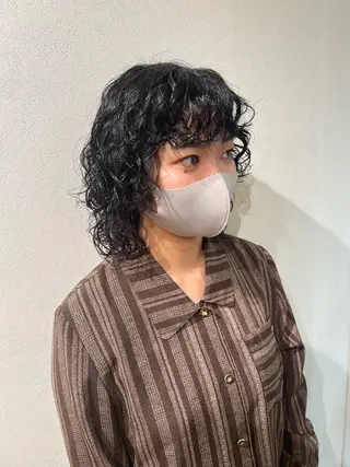 ミディアム カラー パーマ ヘアアレンジ チャンモリパーマ/韓 国/Minami🦋のヘアスタイル