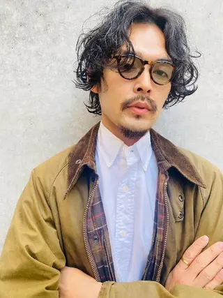 セミロング カラー パーマ メンズ ヘアアレンジ 【毛流れヘア】 人気No.1/ユウキのヘアスタイル