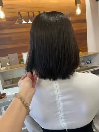 ミディアム カラー パーマ やまこし 美裕樹のヘアスタイル