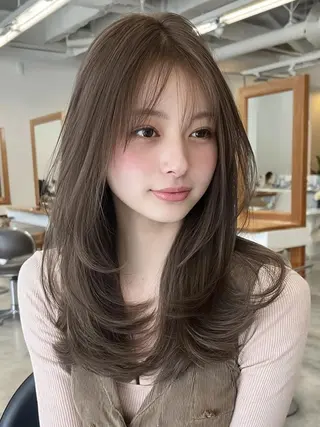 ロング 髪質改善/艶カラー /透明感/石田桃子のヘアスタイル