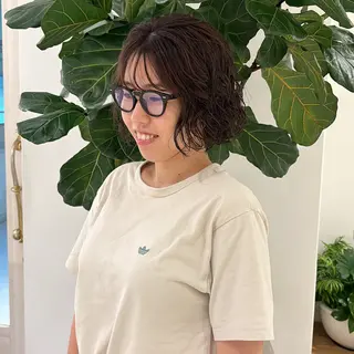 ミディアム パーマ メンズカット/レディ ースカット/ひまりのヘアスタイル