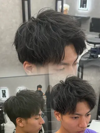 ショート カラー パーマ メンズ メンズ特化 👑YUTAのヘアスタイル