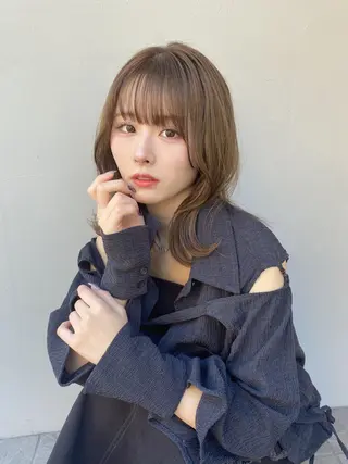 セミロング カラー akane/ 縮毛矯正/暖色のヘアスタイル