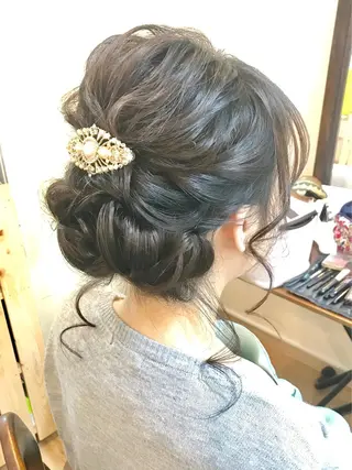 ミディアム ヘアアレンジ 早朝✨ヘアセット 着付け/清水玲歌のヘアスタイル