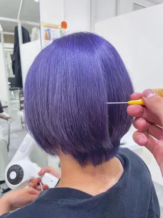 カラー レイヤー/くびれ/ 縮毛/チェレ金剛のヘアスタイル