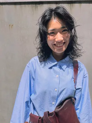 ミディアム パーマ Spiel KOMOのヘアスタイル