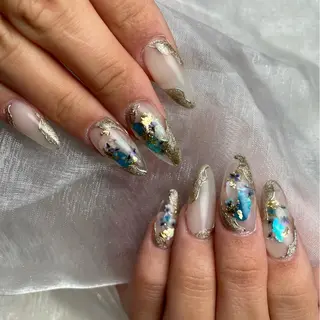 ロング ネイル 下妻ネイルサロン/ 持ちの良いネイルのネイルデザイン