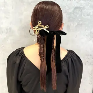 ミディアム カラー ヘアアレンジ 顔周りカット×透明感 カラー💫AINAのヘアスタイル