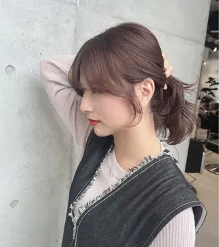 セミロング カラー パーマ ヘアアレンジ 🌸グレージュ/ ベージュ🌸yutaのヘアスタイル