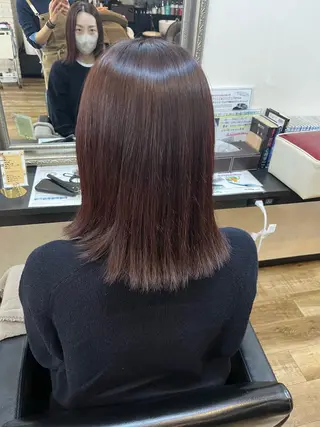 ミディアム カラー きむえり/髪質改善 /うねり広がり改善のヘアスタイル