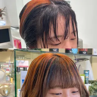 ミディアム パーマ クロスパーマ/うる艶 カラー/Kurumiのヘアスタイル