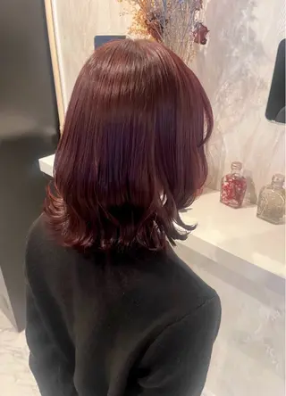 ミディアム カラー 石川 花奈のヘアスタイル
