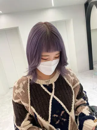 セミロング カラー 暖色🩷透明感カラー ♡Maika♡のヘアスタイル