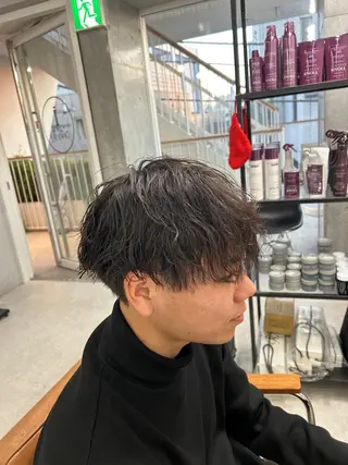 パーマ メンズ カズキ🌼曲がる 縮毛矯正のヘアスタイル