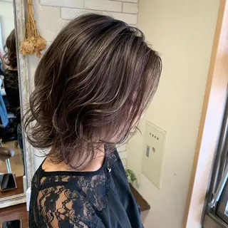 ミディアム カラー ショート/似合わせ レイヤー/福岡聖容のヘアスタイル