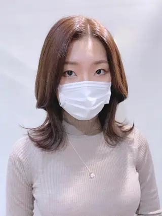 ミディアム カラー ヘアアレンジ 柔らか垢抜けｶﾗｰと ｶｯﾄ🫧ASUKAのヘアスタイル