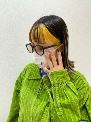 ミディアム カラー hairs BEAU 藤田彩夏のヘアスタイル