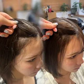 ミディアム 塩川ももこ/ 自然な縮毛矯正のヘアスタイル
