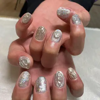 ショート カラー パーマ ヘアアレンジ メンズ キッズ ネイル マツエク・マツパ アイブロウ 今福鶴見ネイル 8(エイト)のネイルデザイン
