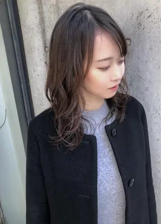 セミロング カラー パーマ 山本 芳喜のヘアスタイル
