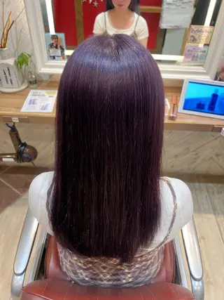 セミロング 髪質改善🫧艶カラー ✨エクステ🎀しゅりのヘアスタイル
