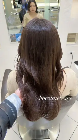 ロング ベージュカラー🤎 酸性縮毛矯正のヘアスタイル