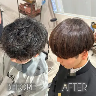 ショート パーマ メンズ 《艶髪質改善》 かのん☽⑅ ˖のヘアスタイル