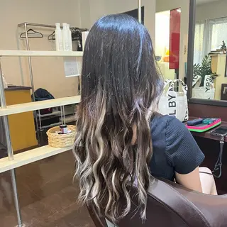 ロング カラー 編み込みエクステ/ ハイトーン りょすけのヘアスタイル