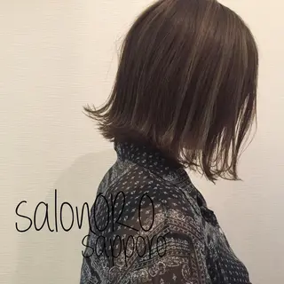 ミディアム カラー 池田 真由美のヘアスタイル