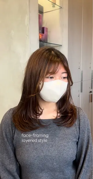 セミロング しずく🤍🧸 / fifthパーマのヘアスタイル