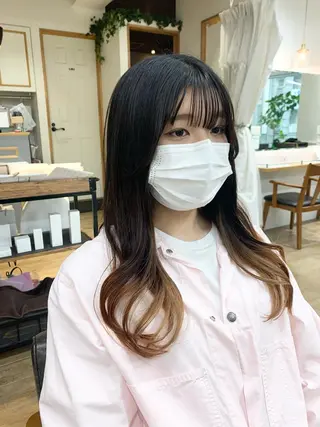 ミディアム カラー パーマ ヘアアレンジ メンズ キッズ ネイル マツエク・マツパ レイヤーカット 🌿透け感カラーのヘアスタイル